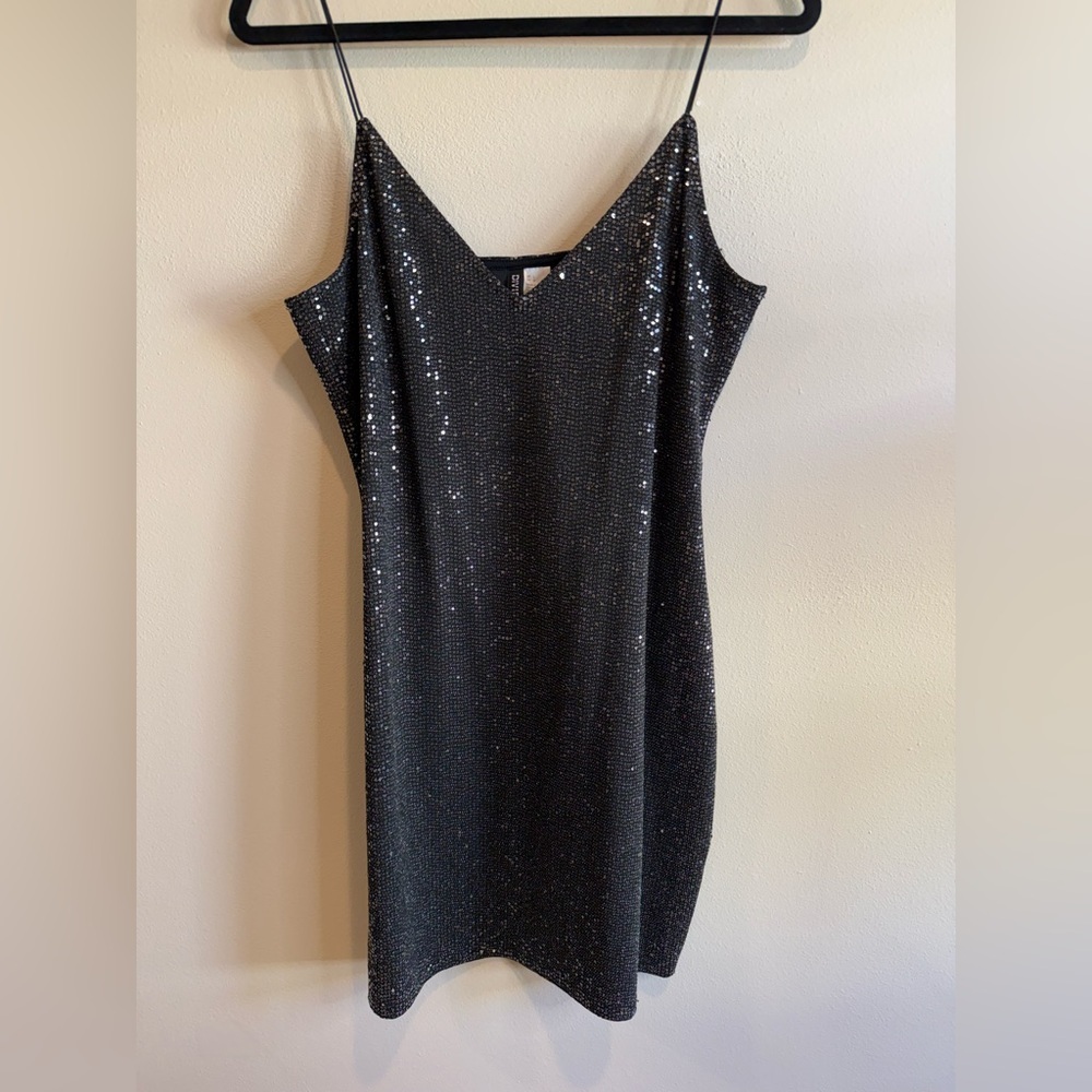 H&M Black Sequin Dress